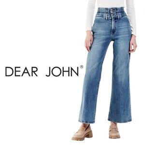 DEAR JOHN Flared Wide Leg Wyat Landmark Double Waistband Jeans - Size 27